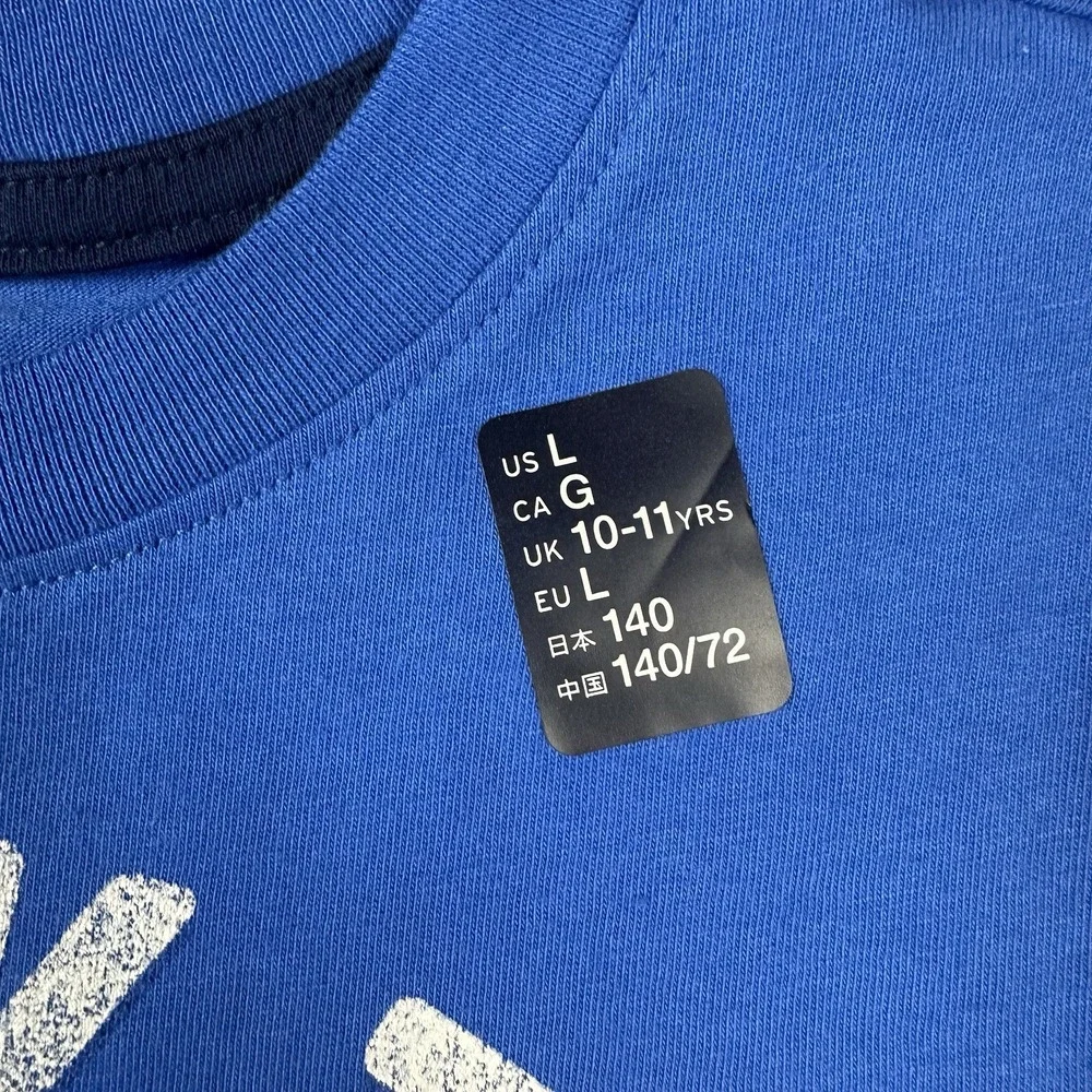 Gap Kids Large 32x22.5 Inch Long Sleeve‎ Shirt Blue White Sport Basketball NWT